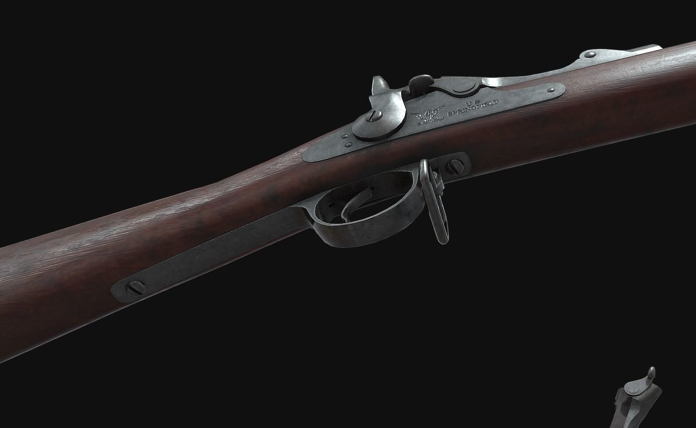 Springfield Trapdoor 1884 Low-poly 3D model_3
