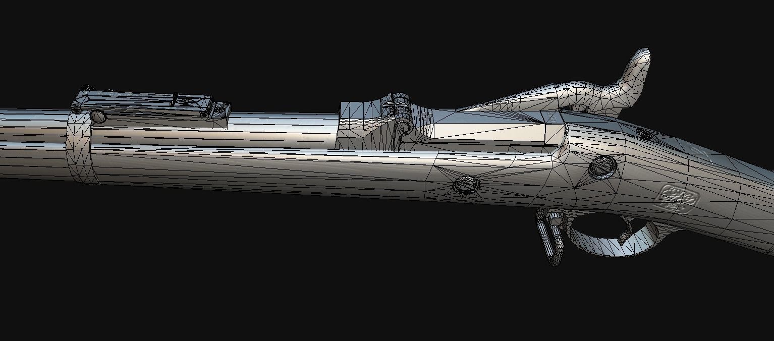 Springfield Trapdoor 1884 Low-poly 3D model_24