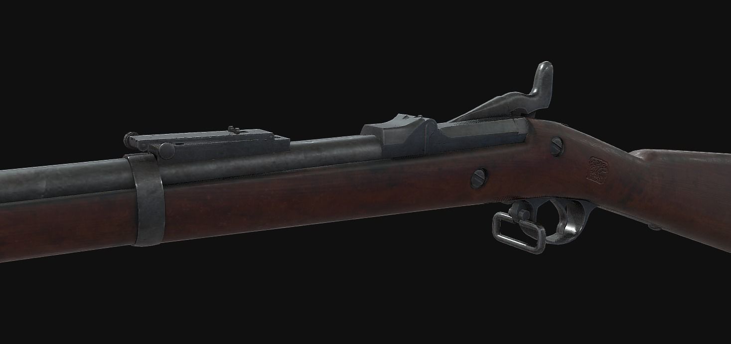 Springfield Trapdoor 1884 Low-poly 3D model_6
