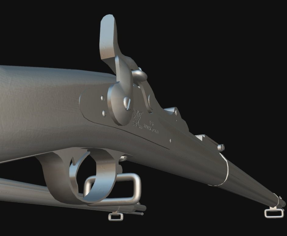 Springfield Trapdoor 1884 Low-poly 3D model_17