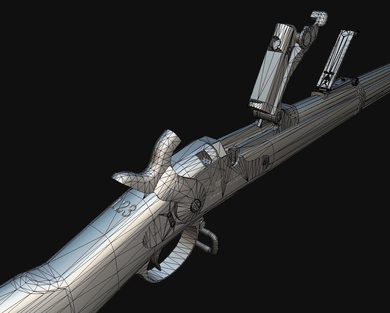 Springfield Trapdoor 1884 Low-poly 3D model_26