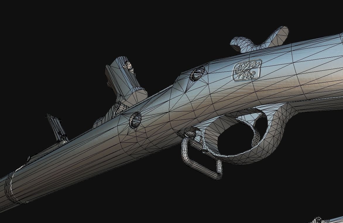 Springfield Trapdoor 1884 Low-poly 3D model_27