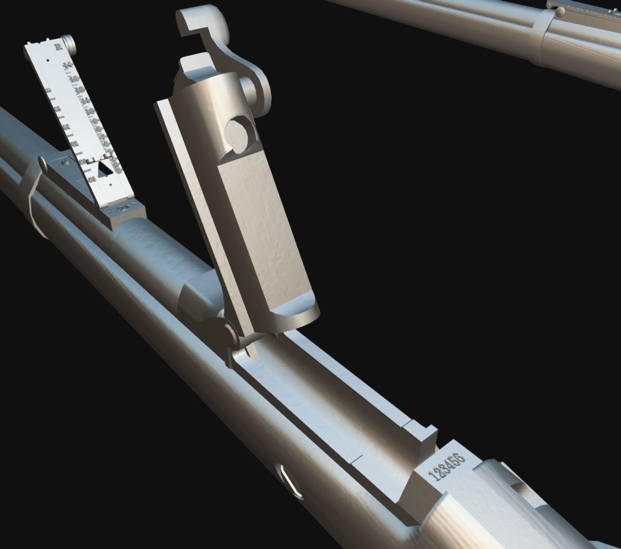 Springfield Trapdoor 1884 Low-poly 3D model_19