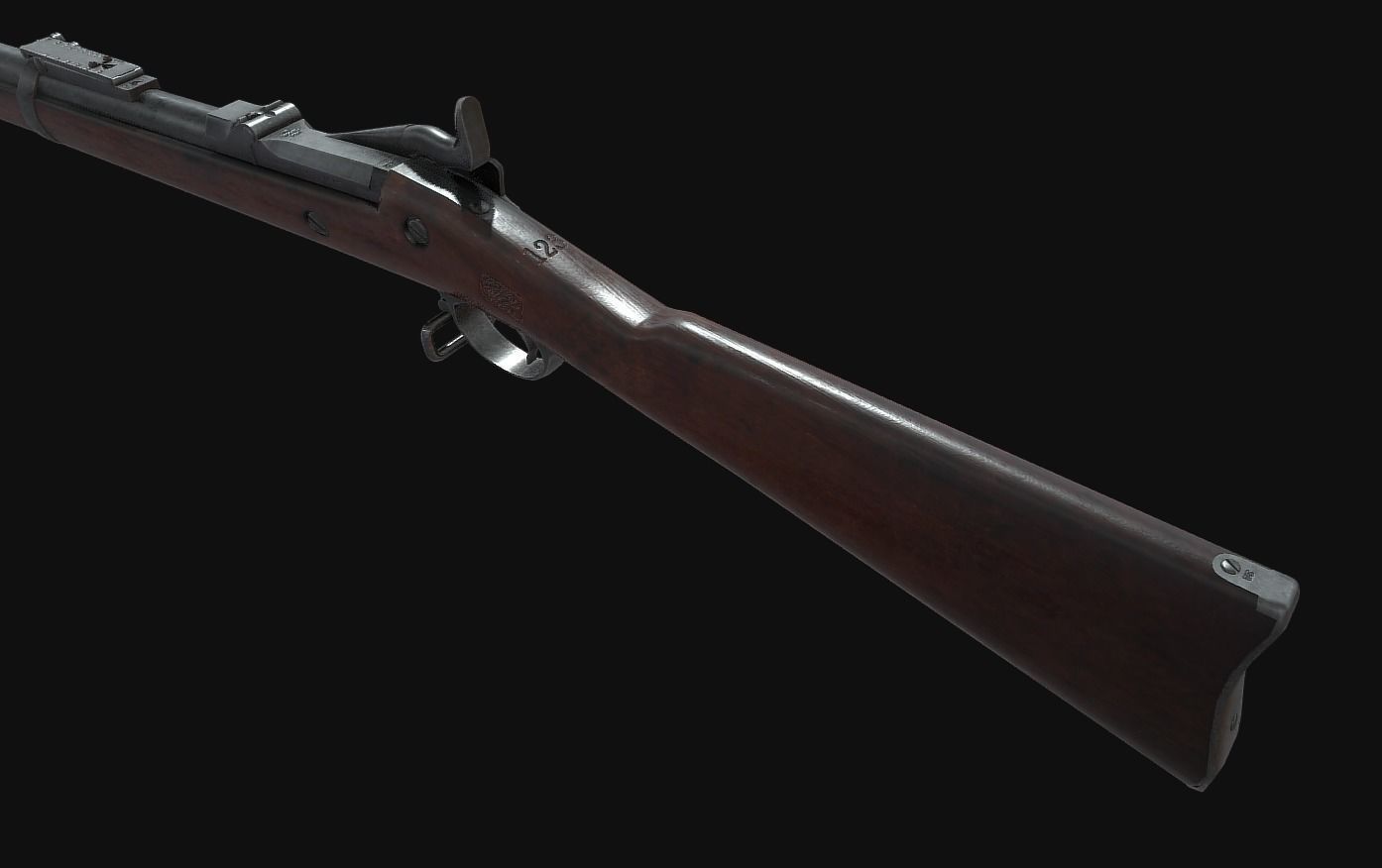 Springfield Trapdoor 1884 Low-poly 3D model_8