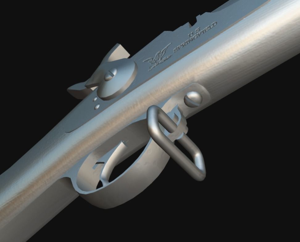 Springfield Trapdoor 1884 Low-poly 3D model_21