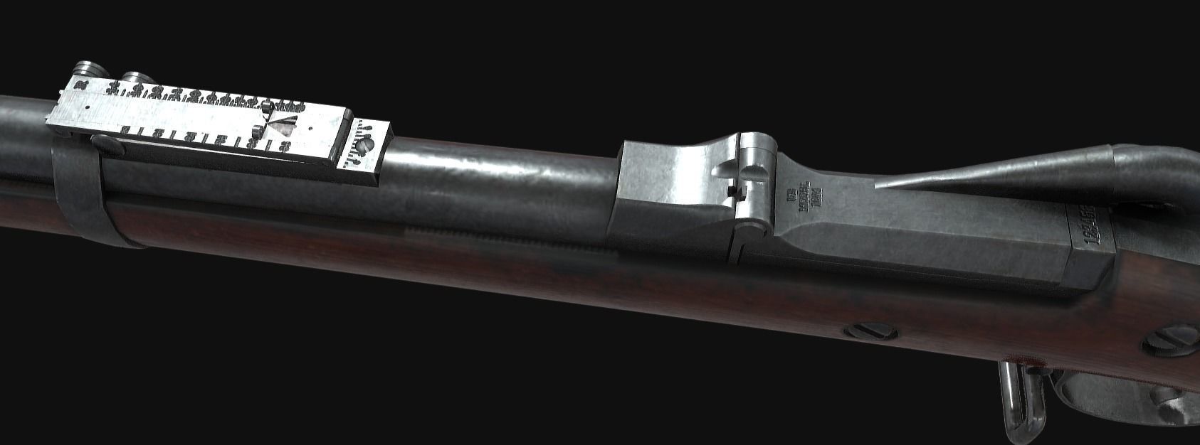 Springfield Trapdoor 1884 Low-poly 3D model_9