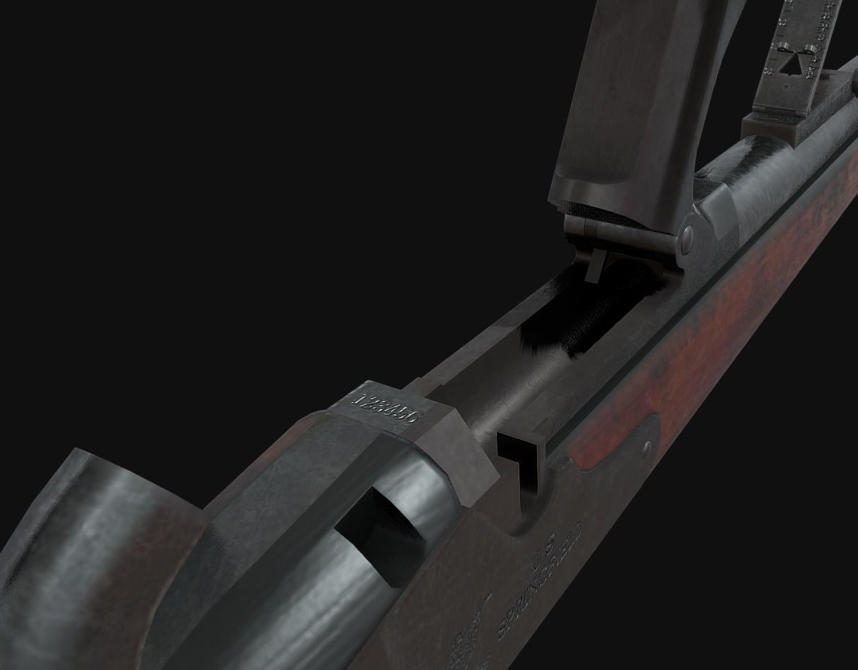 Springfield Trapdoor 1884 Low-poly 3D model_13