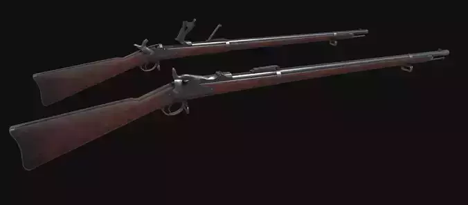 Springfield Trapdoor 1884 Low-poly 3D model Springfield Trapdoor 1884 Low-poly 3D model