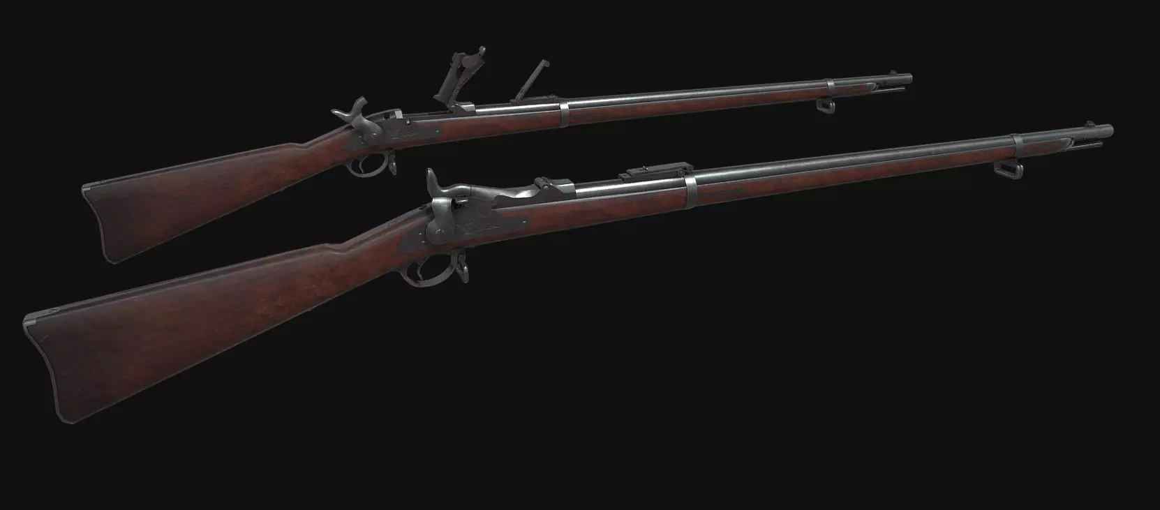 Springfield Trapdoor 1884 Low-poly 3D model_0