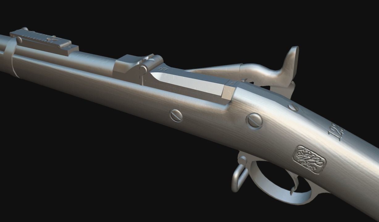 Springfield Trapdoor 1884 Low-poly 3D model_18