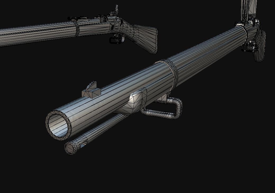 Springfield Trapdoor 1884 Low-poly 3D model_29