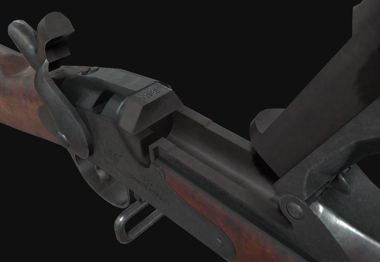 Springfield Trapdoor 1884 Low-poly 3D model_12
