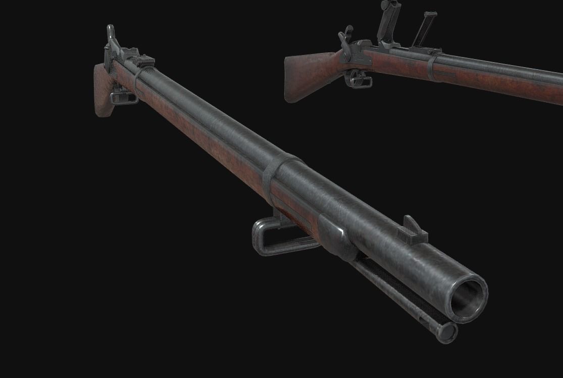 Springfield Trapdoor 1884 Low-poly 3D model_5