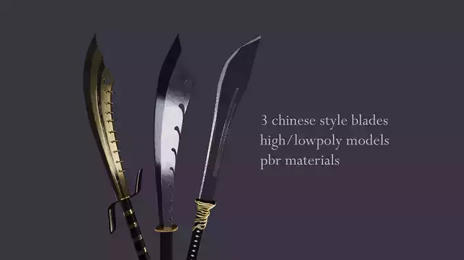 3 weapons blades knifes