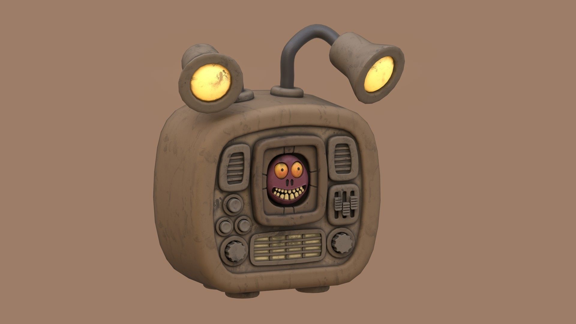 Stylized Cartoony Imp TV Low-poly 3D model_10
