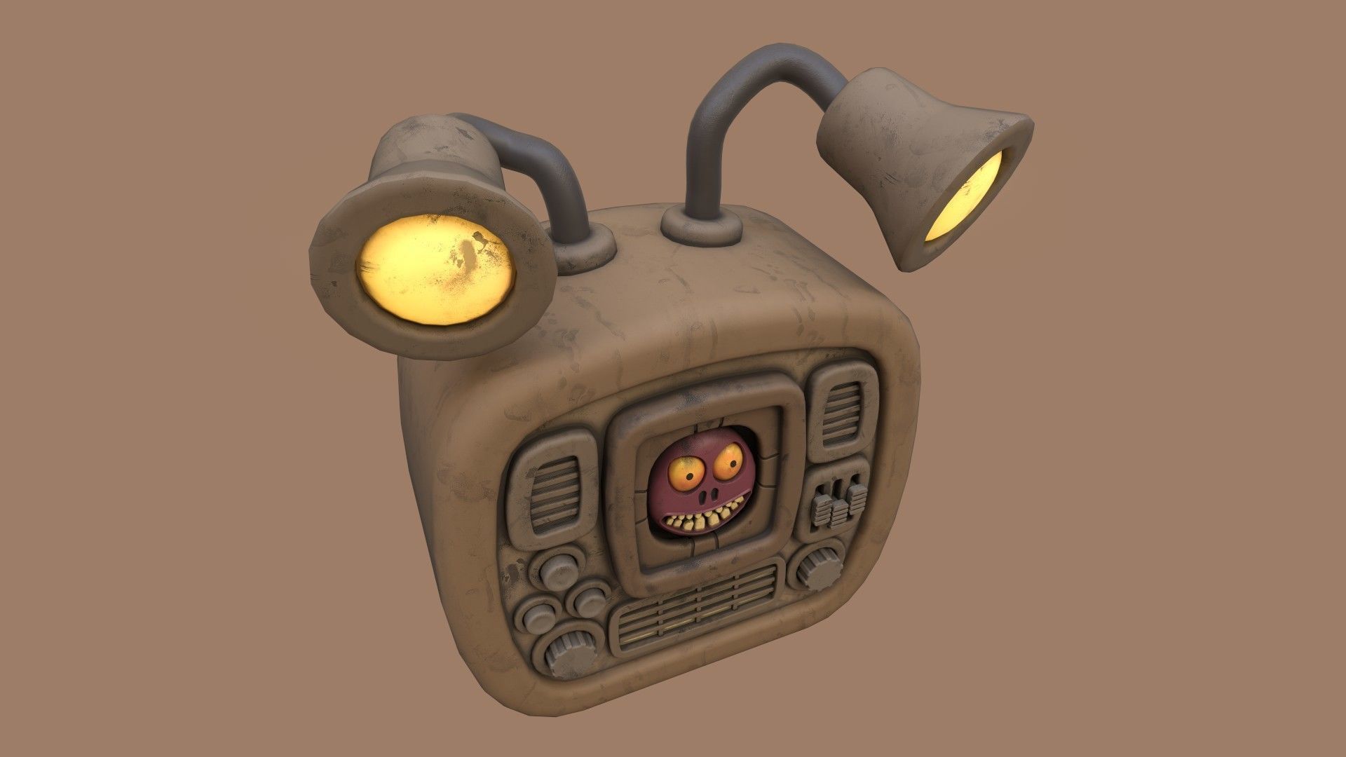 Stylized Cartoony Imp TV Low-poly 3D model_4