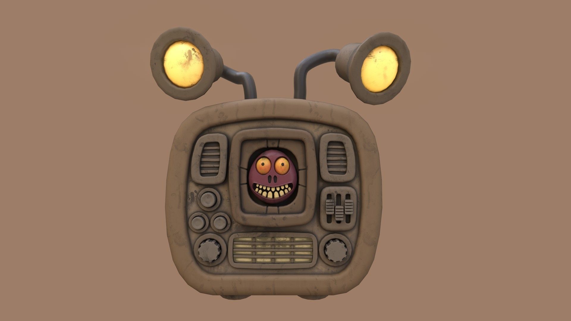 Stylized Cartoony Imp TV Low-poly 3D model_2