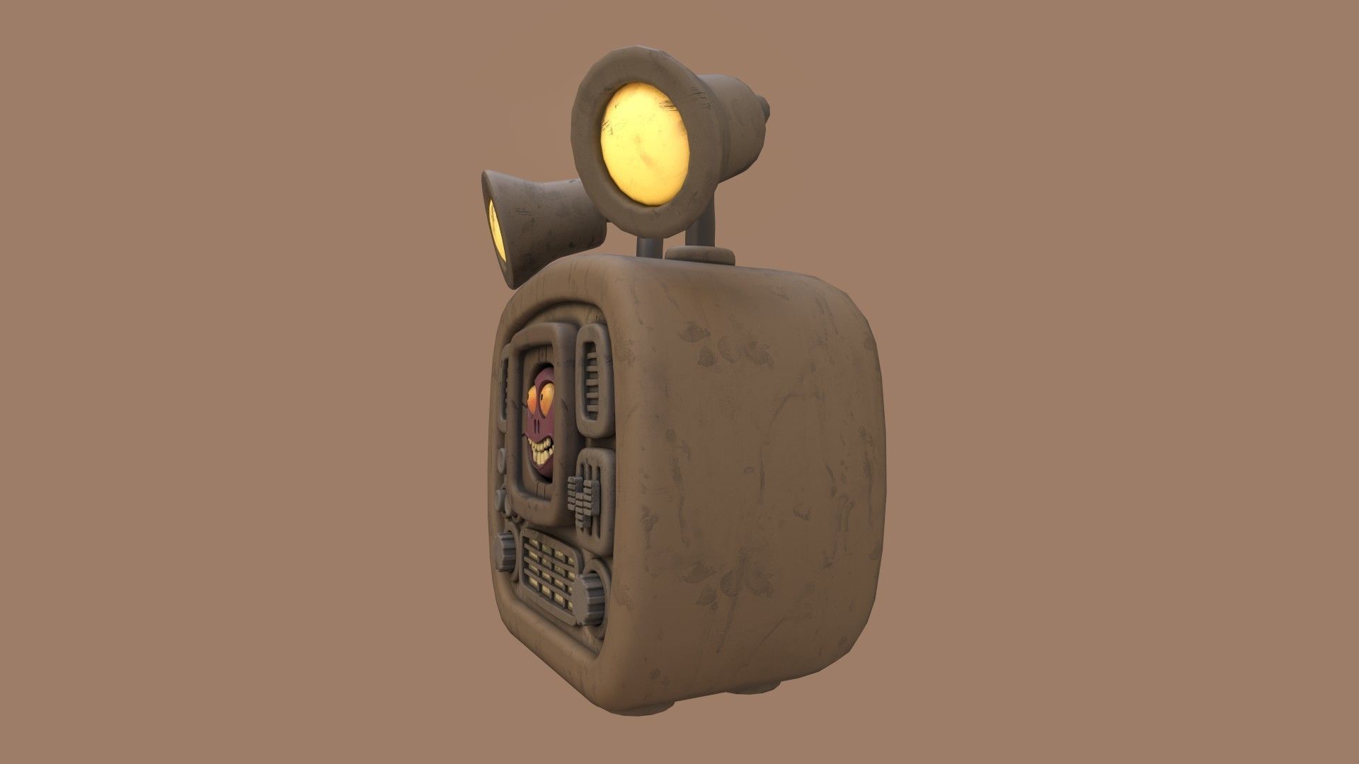 Stylized Cartoony Imp TV Low-poly 3D model_19