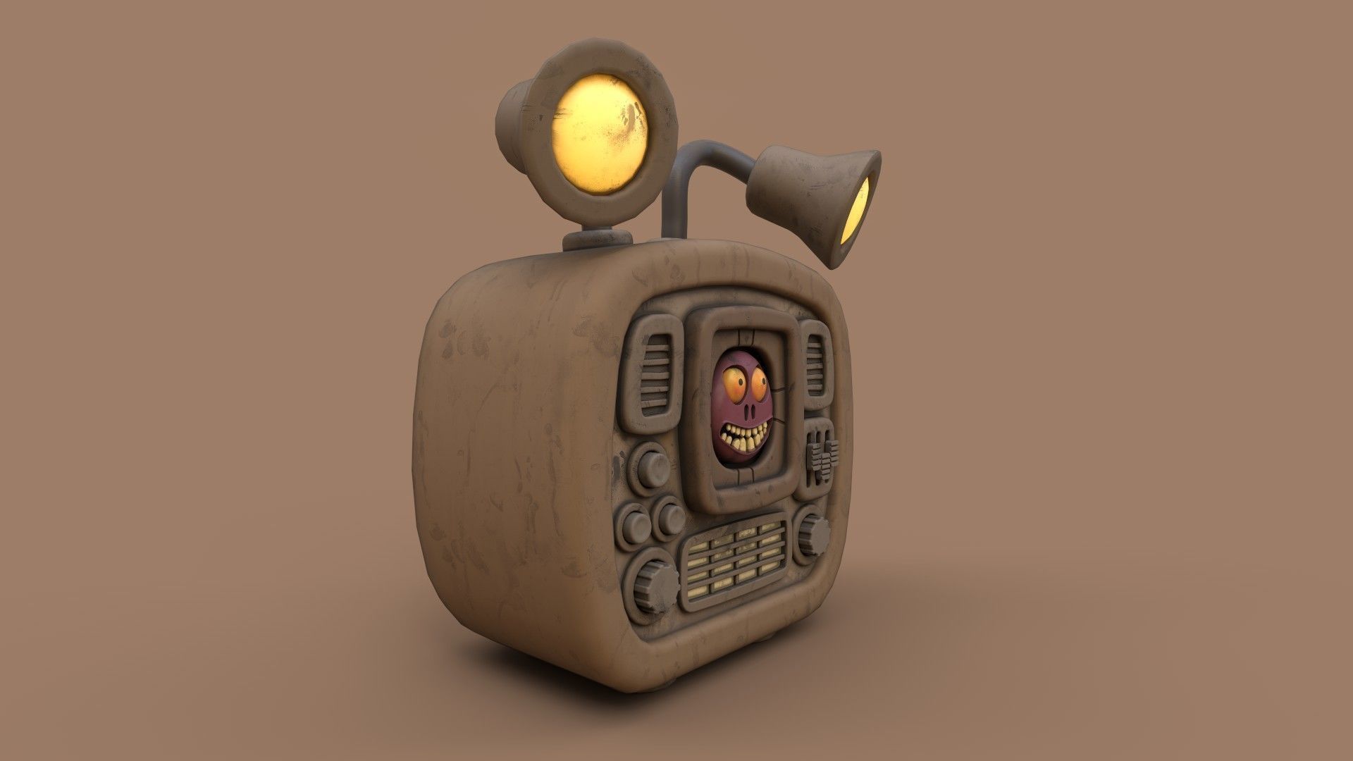 Stylized Cartoony Imp TV Low-poly 3D model_16
