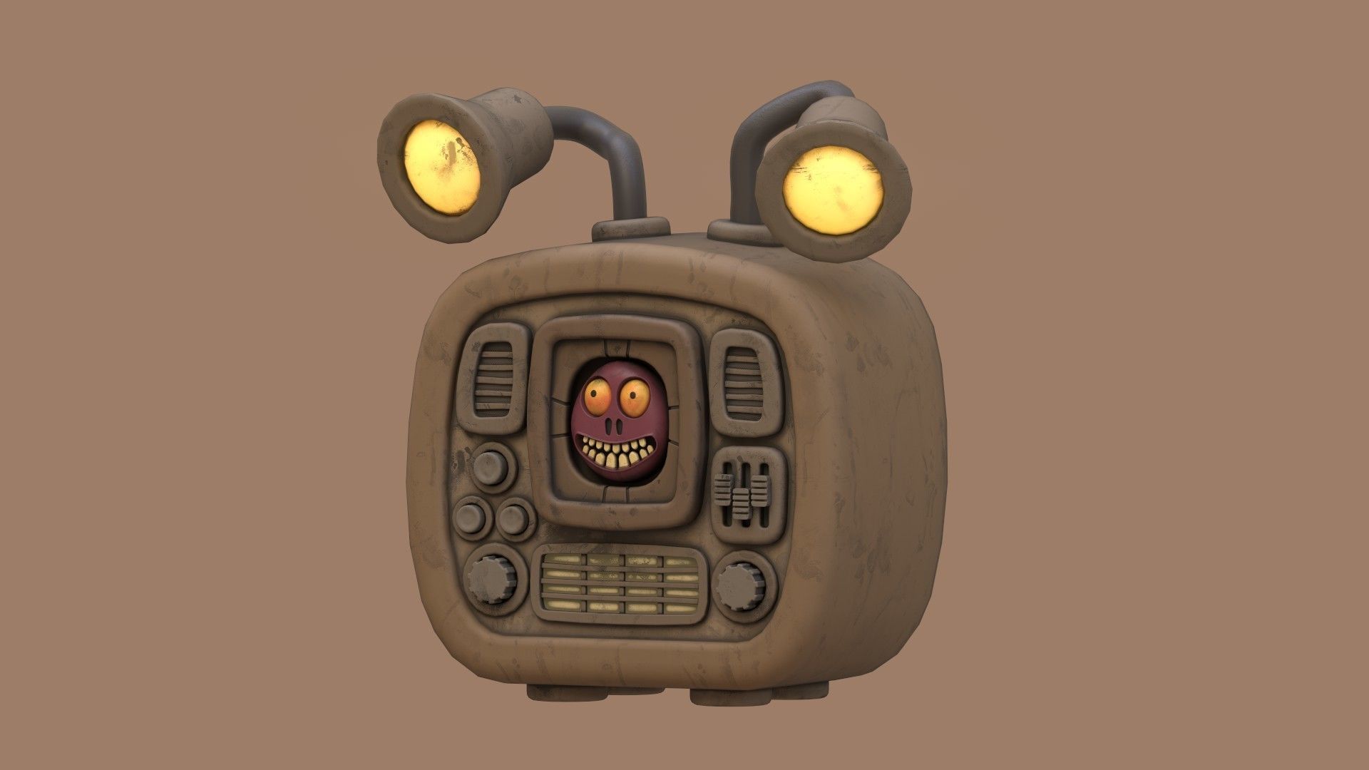 Stylized Cartoony Imp TV Low-poly 3D model_11