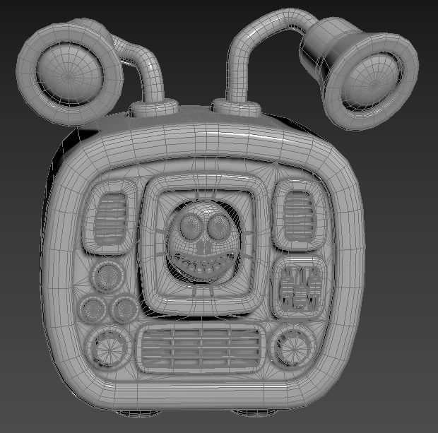 Stylized Cartoony Imp TV Low-poly 3D model_23