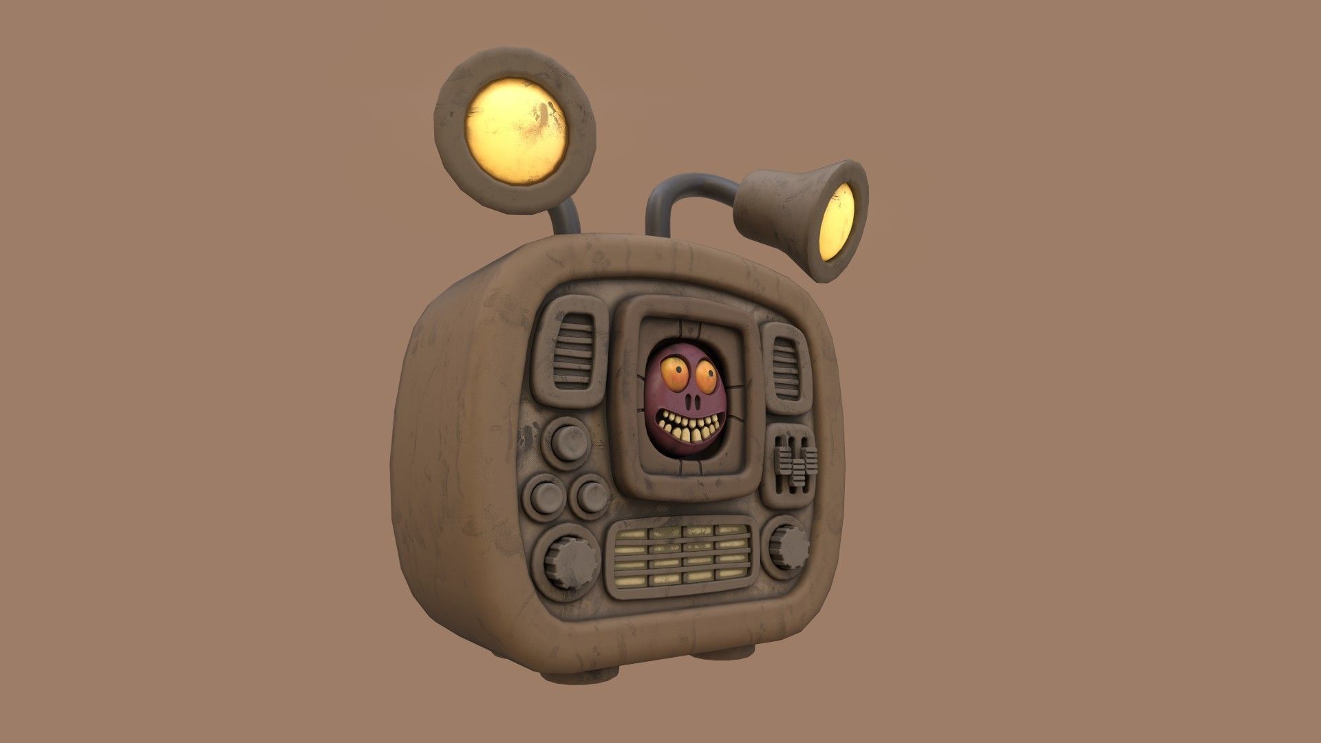 Stylized Cartoony Imp TV Low-poly 3D model_17