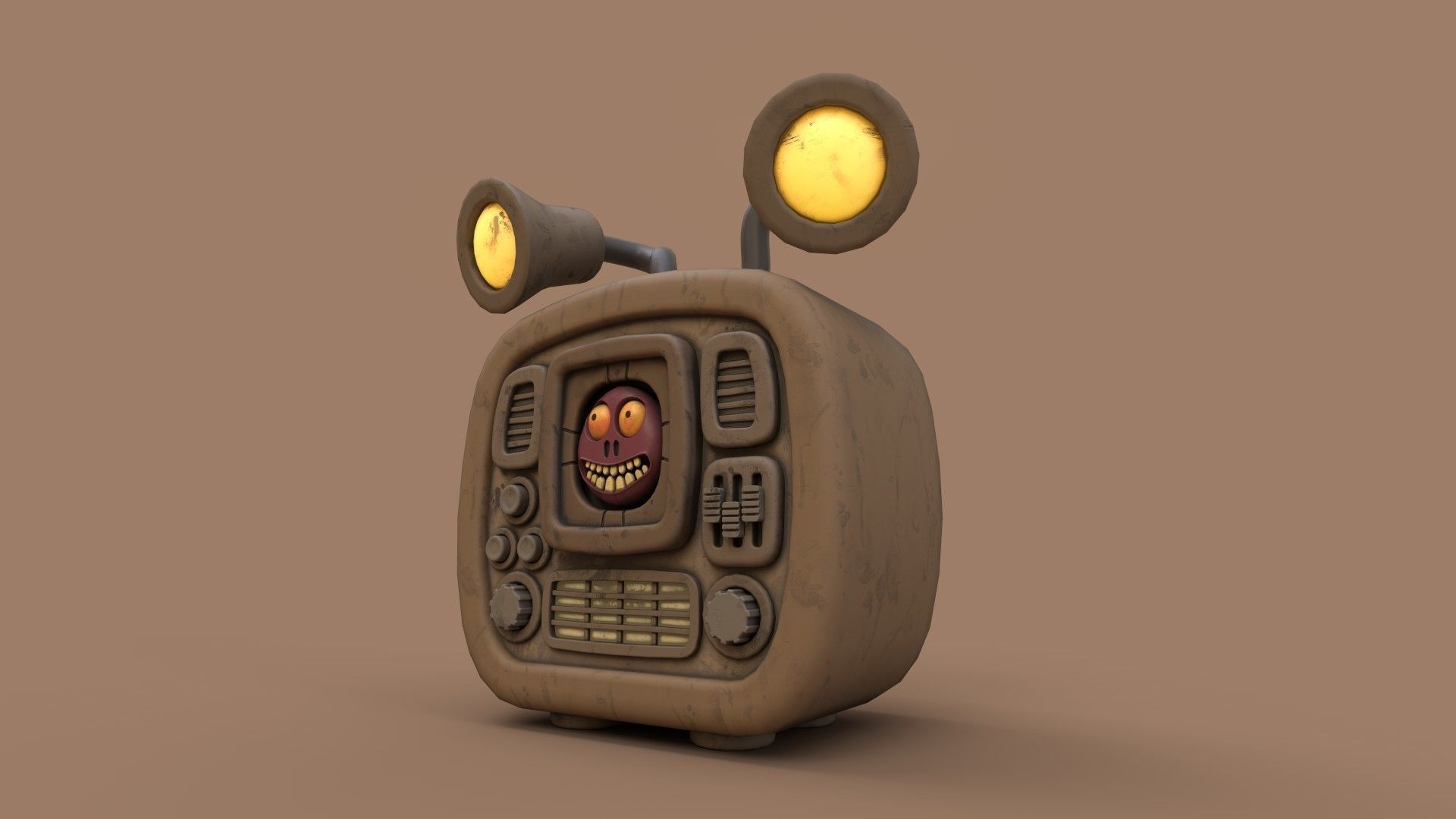 Stylized Cartoony Imp TV Low-poly 3D model_13