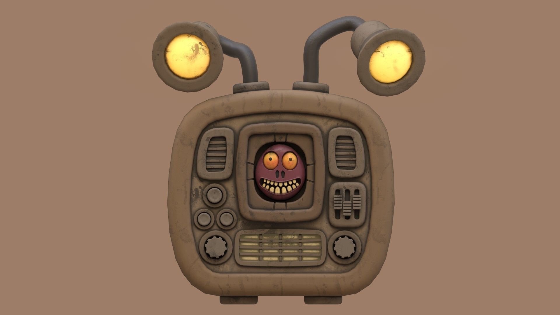 Stylized Cartoony Imp TV Low-poly 3D model_14