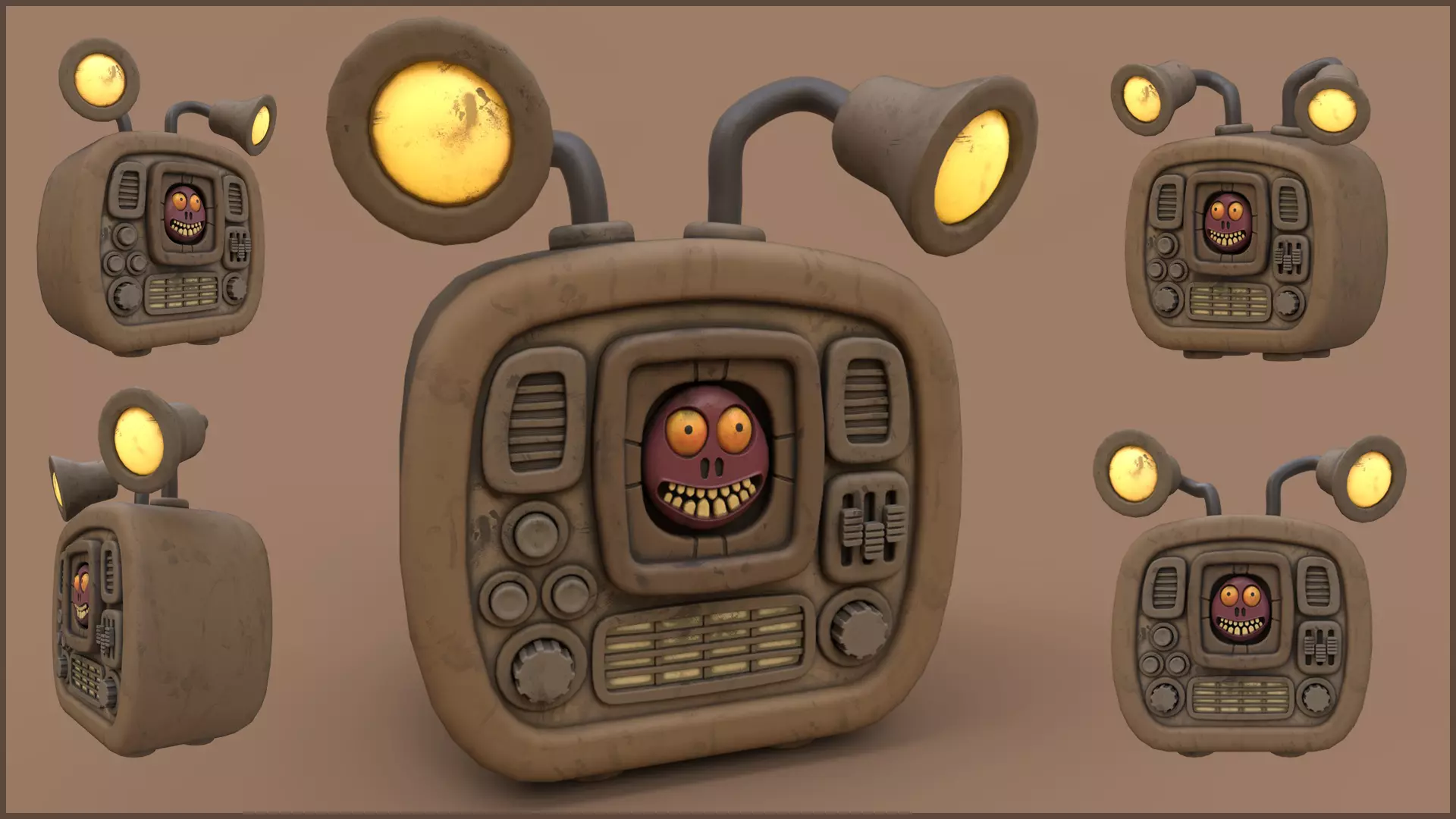 Stylized Cartoony Imp TV Low-poly 3D model_0
