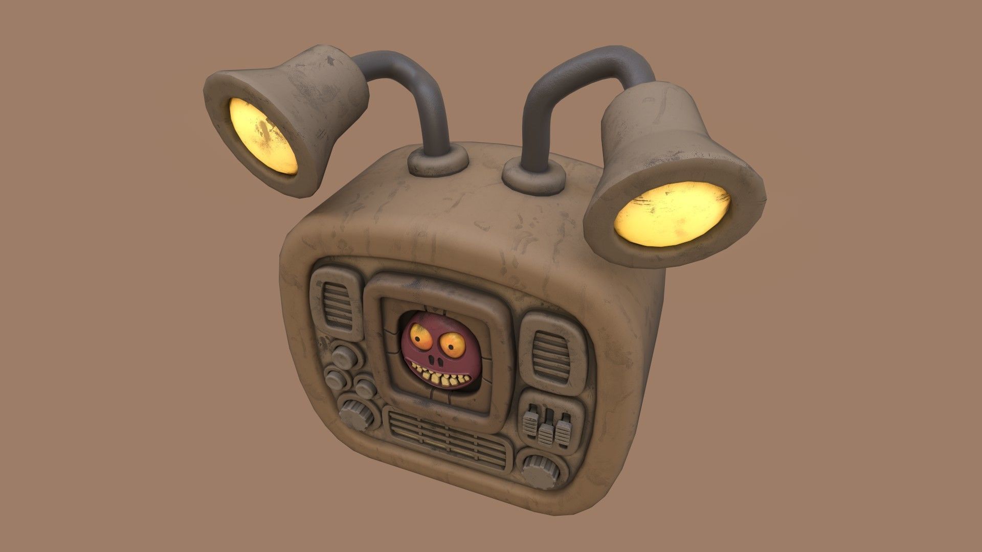 Stylized Cartoony Imp TV Low-poly 3D model_20