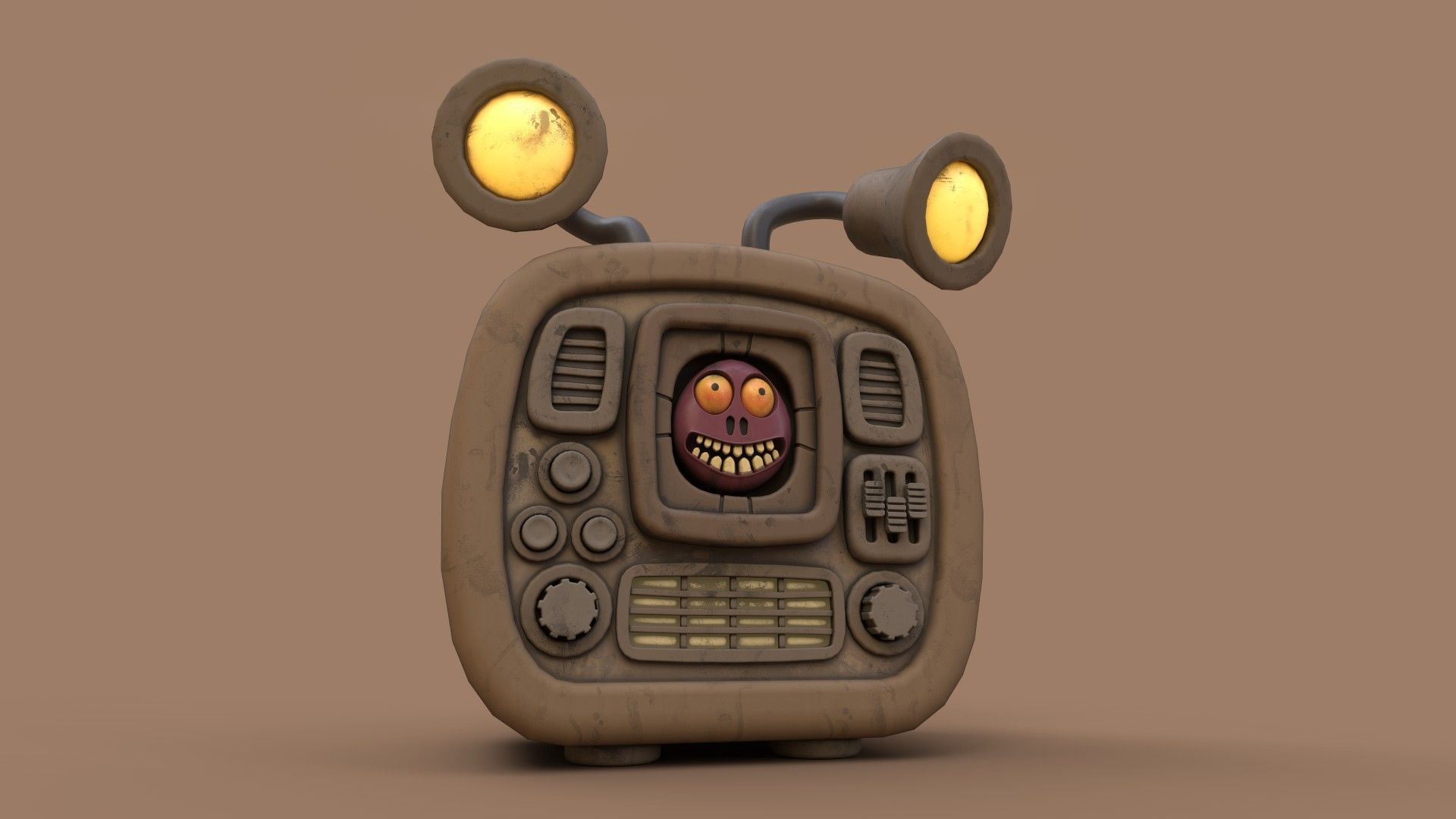 Stylized Cartoony Imp TV Low-poly 3D model_15