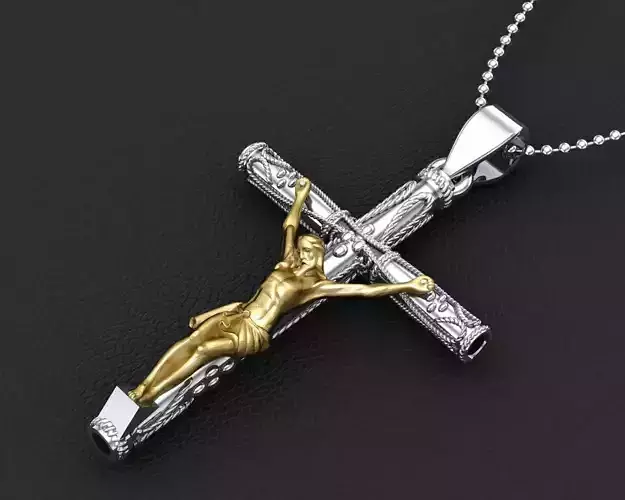 Pendant cross jesus 3D print model 3D print model 3D print model