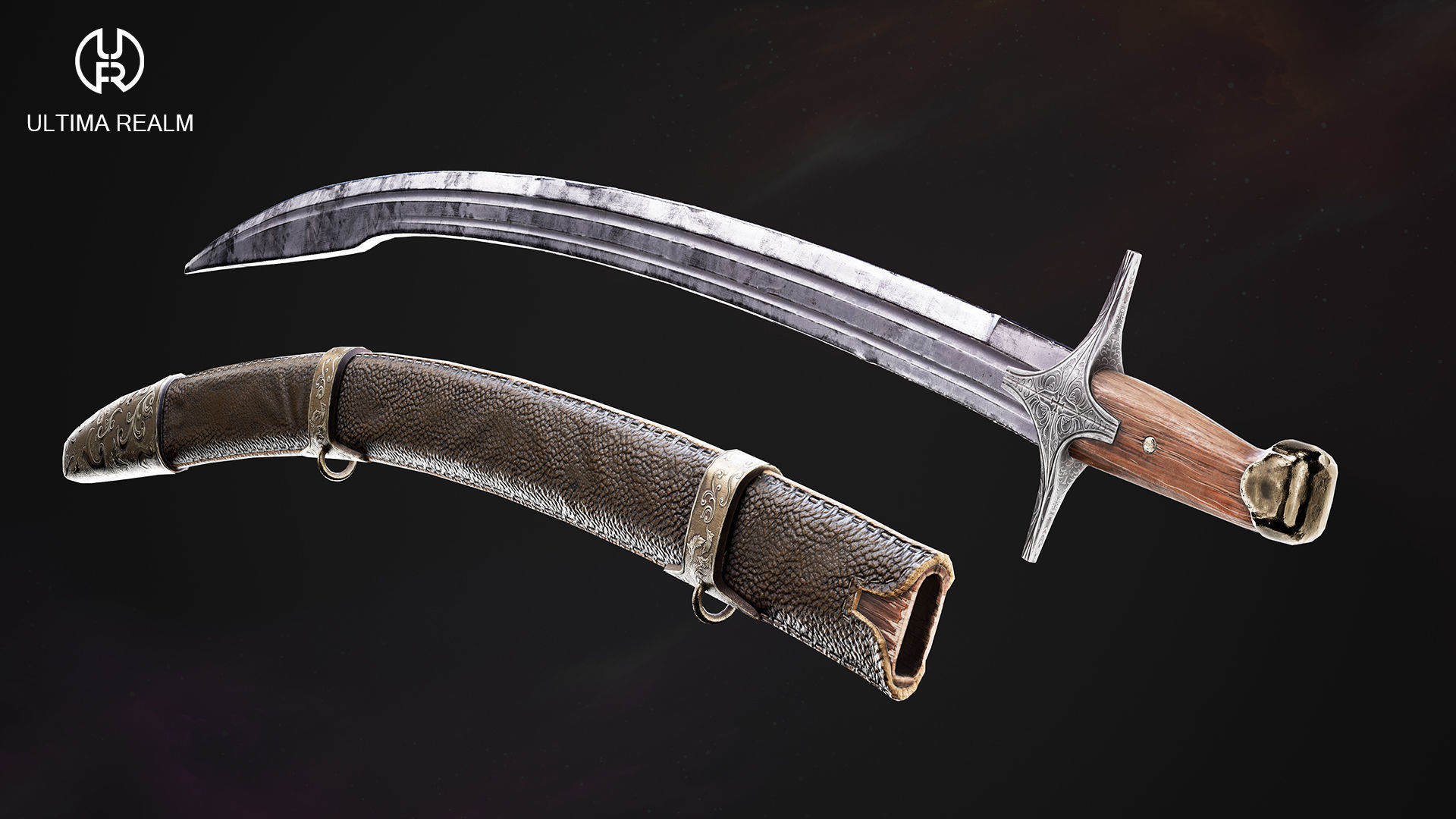 Medieval Saber Low-poly 3D model_3