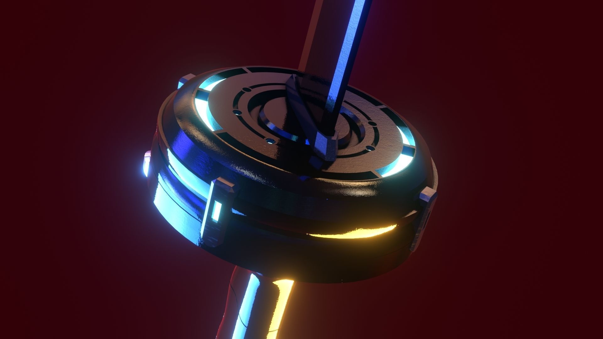 Gantz anime-manga katana lowpoly Low-poly 3D model_11