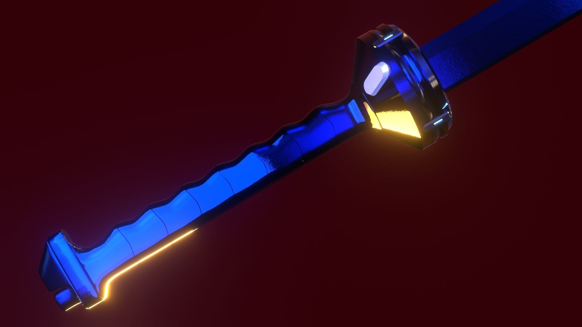 Gantz anime-manga katana lowpoly Low-poly 3D model_2