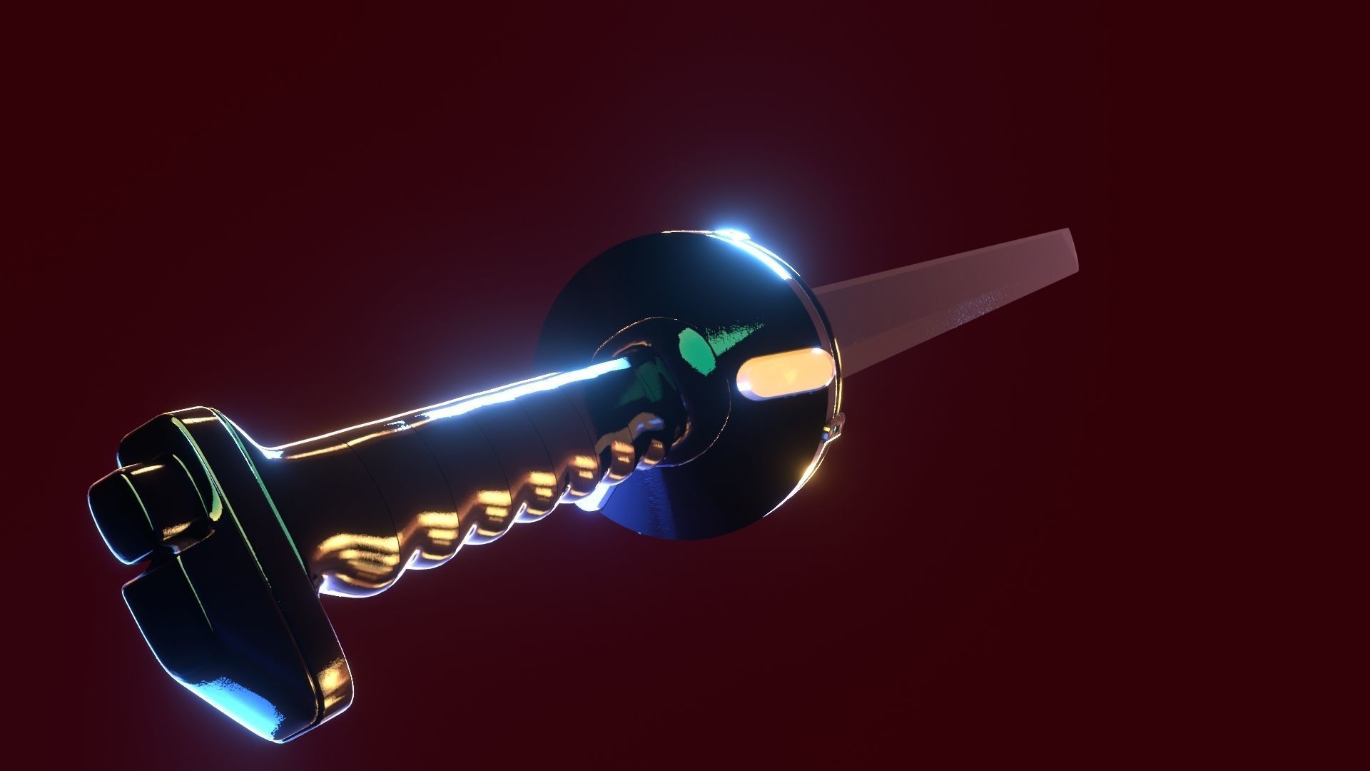 Gantz anime-manga katana lowpoly Low-poly 3D model_6