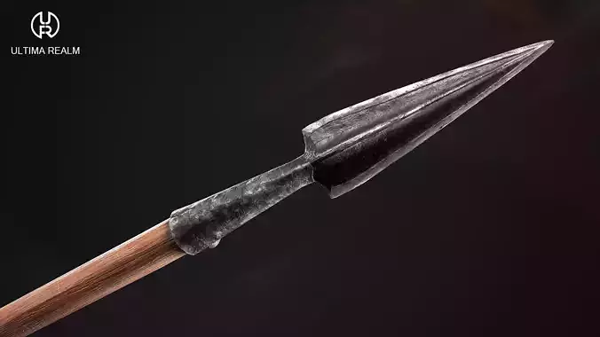 Medieval Spear Low-poly 3D model