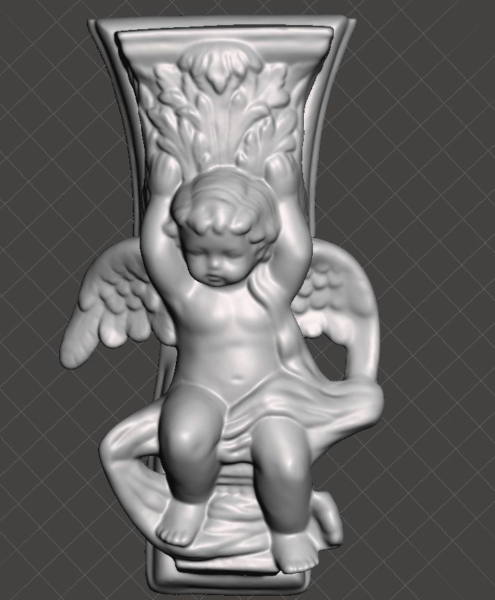 CHERUB HOLDING PILLAR CURTAIN ROD HOLDER 3D print model_1