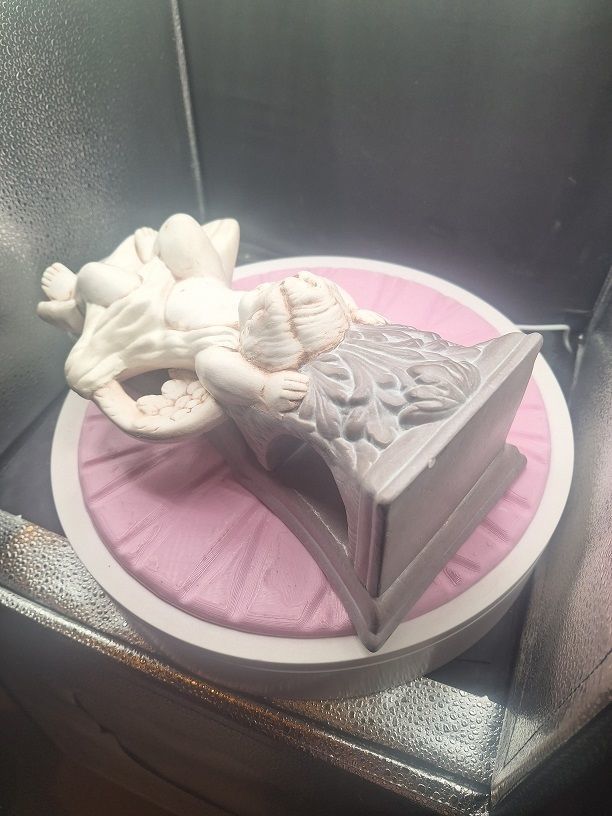 CHERUB HOLDING PILLAR CURTAIN ROD HOLDER 3D print model_5