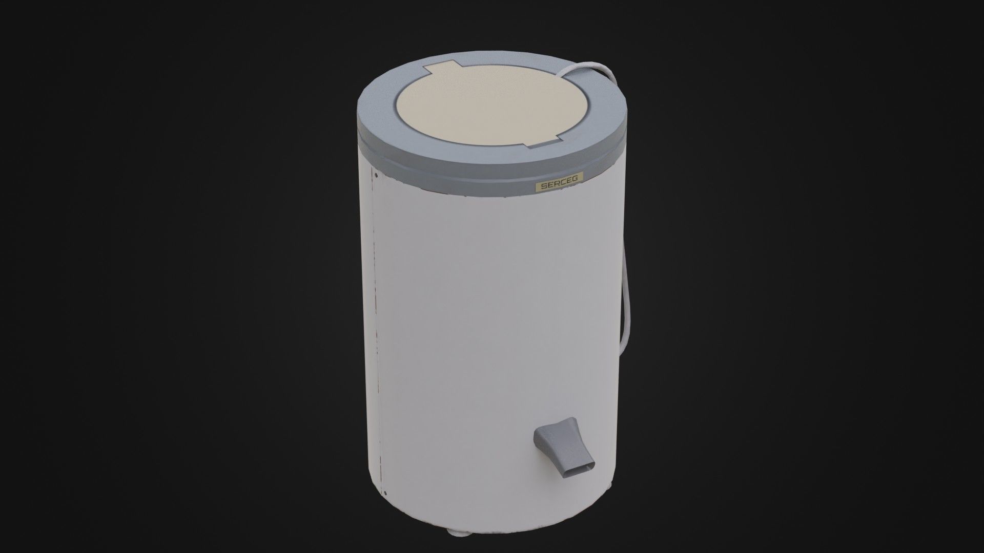 Old Soviet Spin Dryer Low-poly 3D model_8