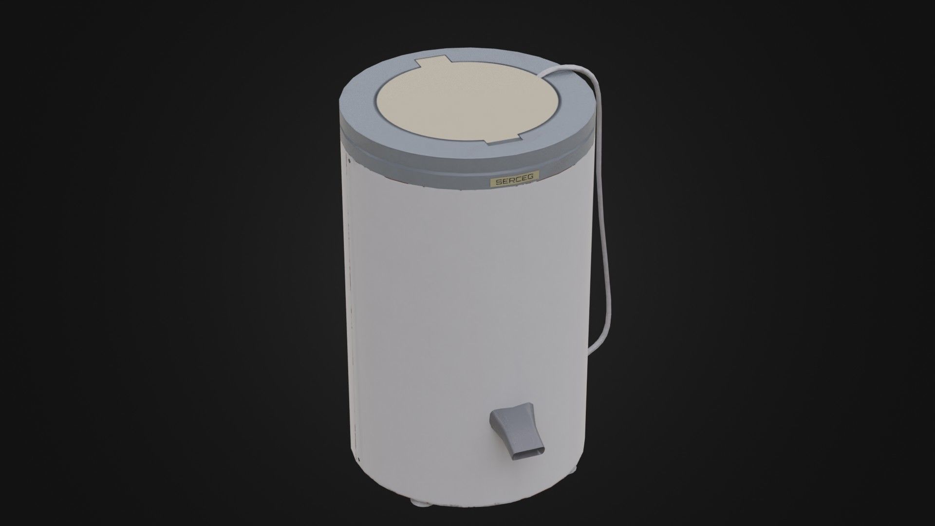 Old Soviet Spin Dryer Low-poly 3D model_7