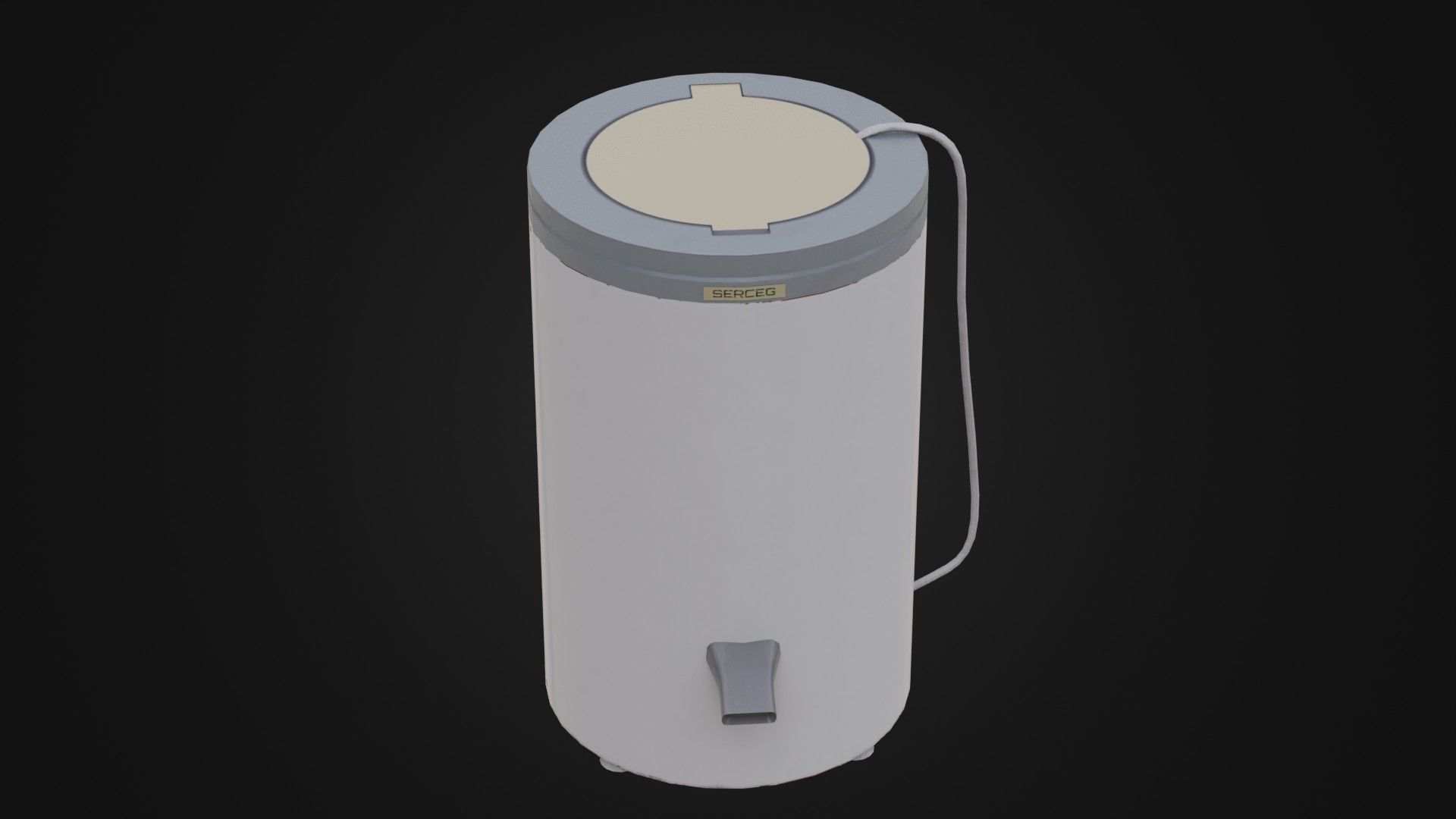 Old Soviet Spin Dryer Low-poly 3D model_5