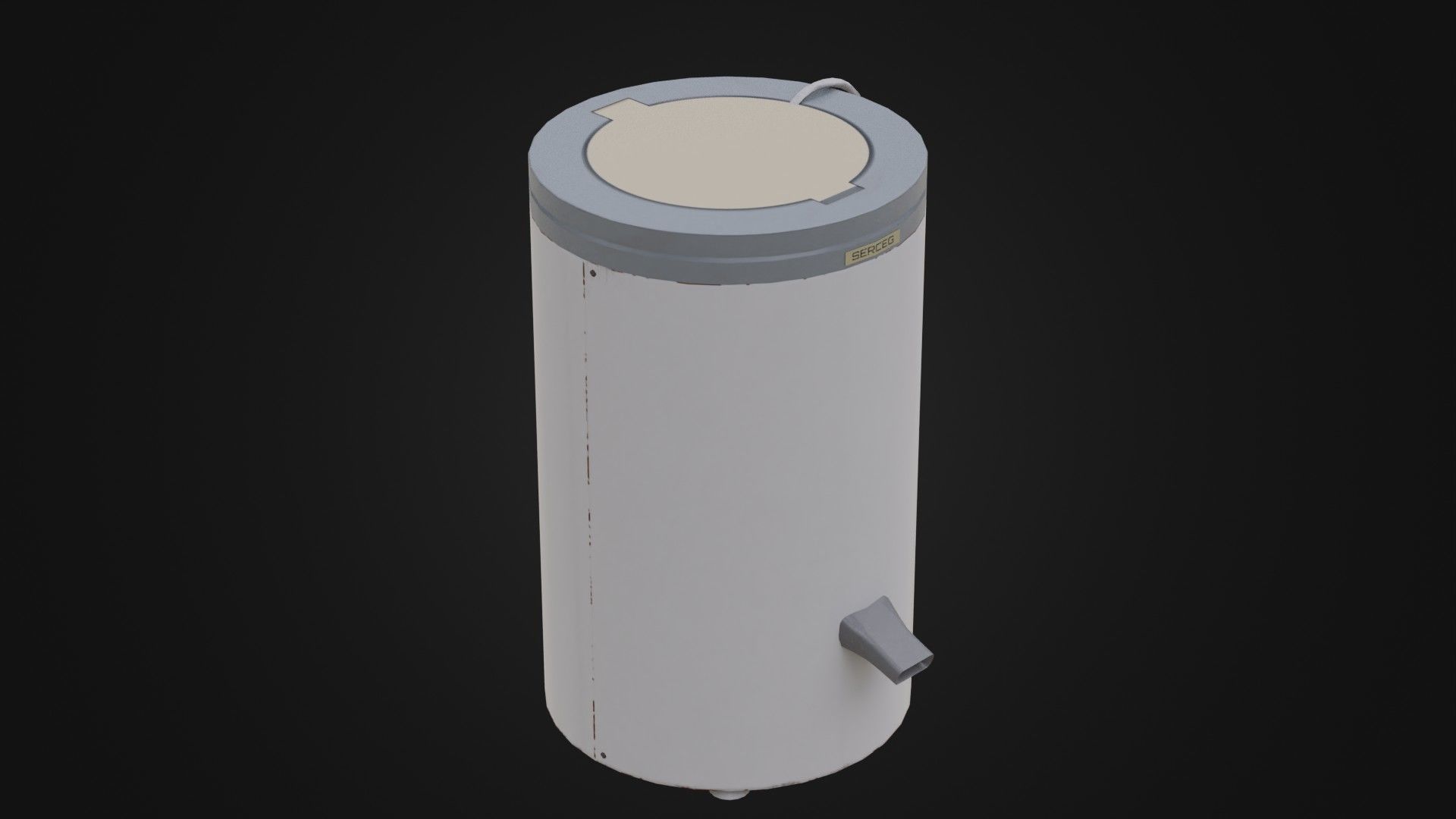 Old Soviet Spin Dryer Low-poly 3D model_10