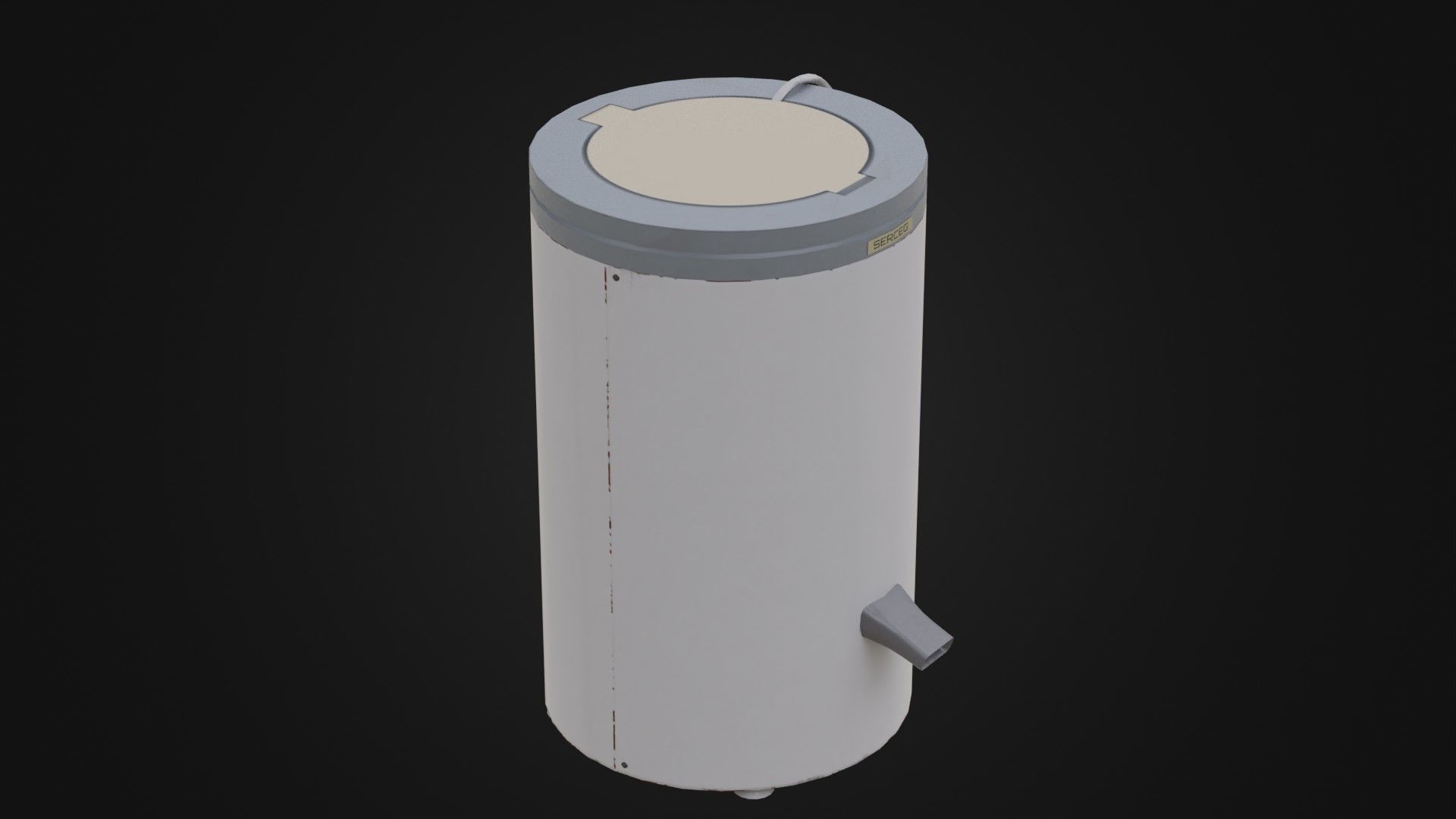 Old Soviet Spin Dryer Low-poly 3D model_11