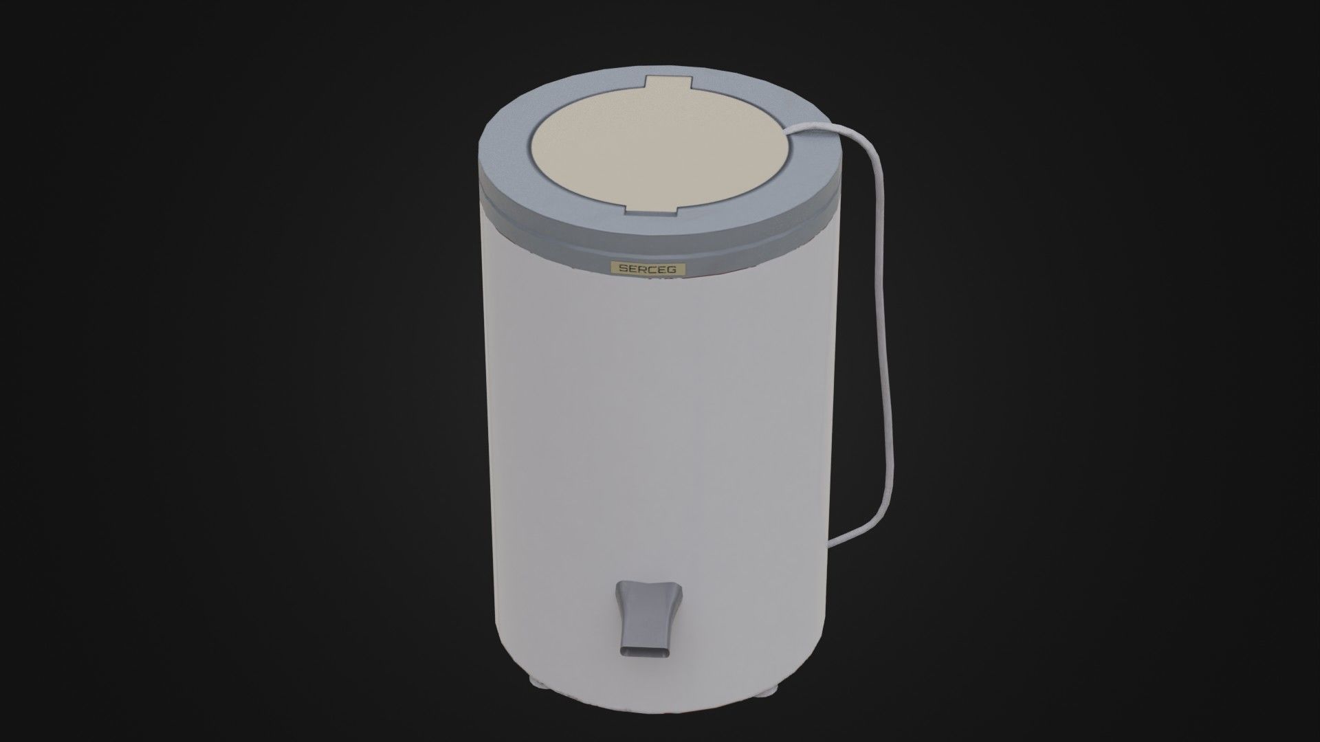 Old Soviet Spin Dryer Low-poly 3D model_4
