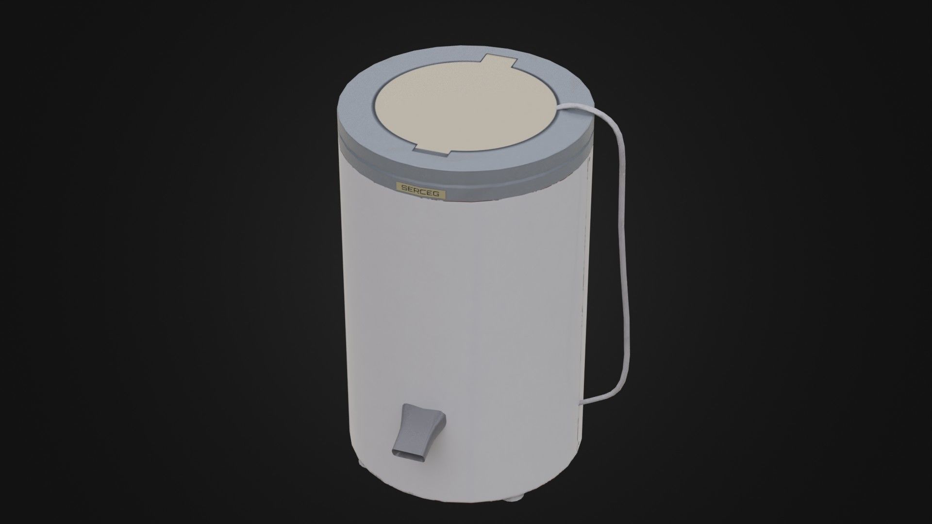 Old Soviet Spin Dryer Low-poly 3D model_2