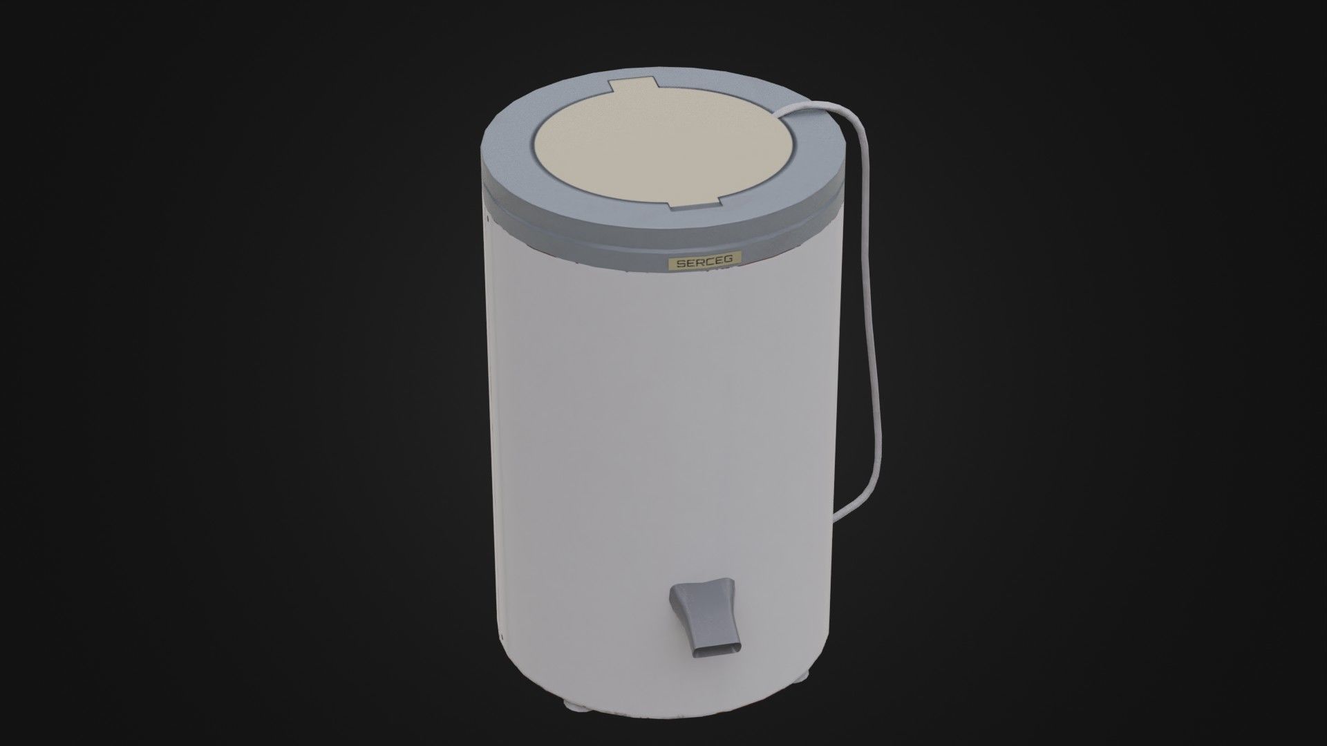 Old Soviet Spin Dryer Low-poly 3D model_6