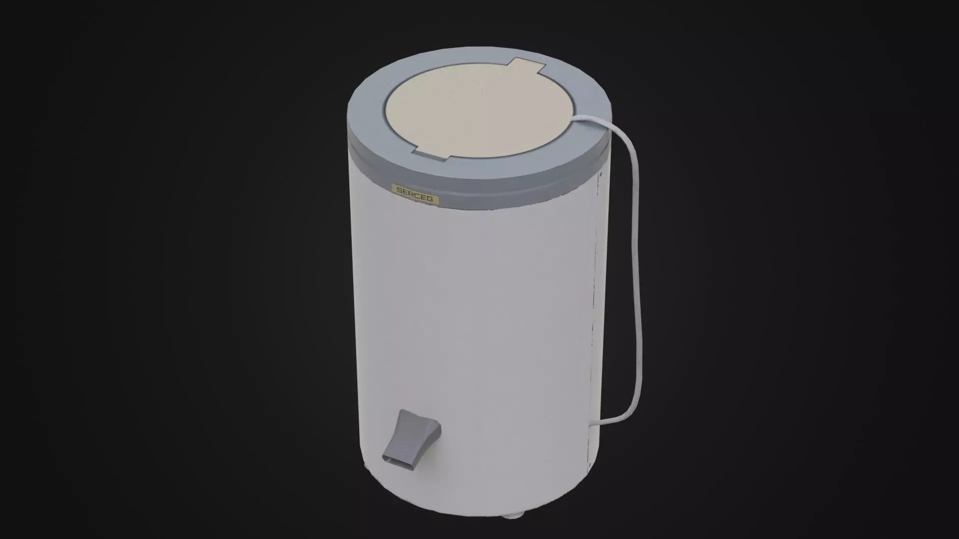 Old Soviet Spin Dryer Low-poly 3D model_0