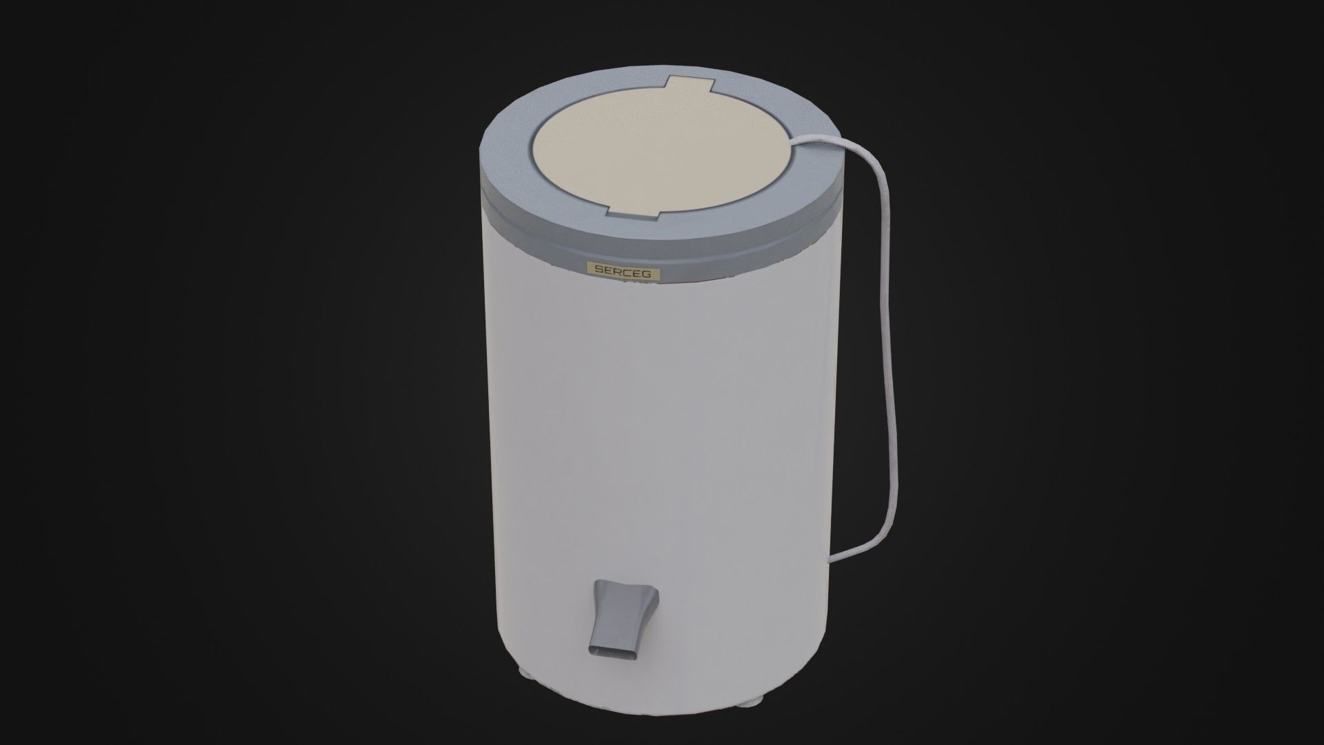 Old Soviet Spin Dryer Low-poly 3D model_3