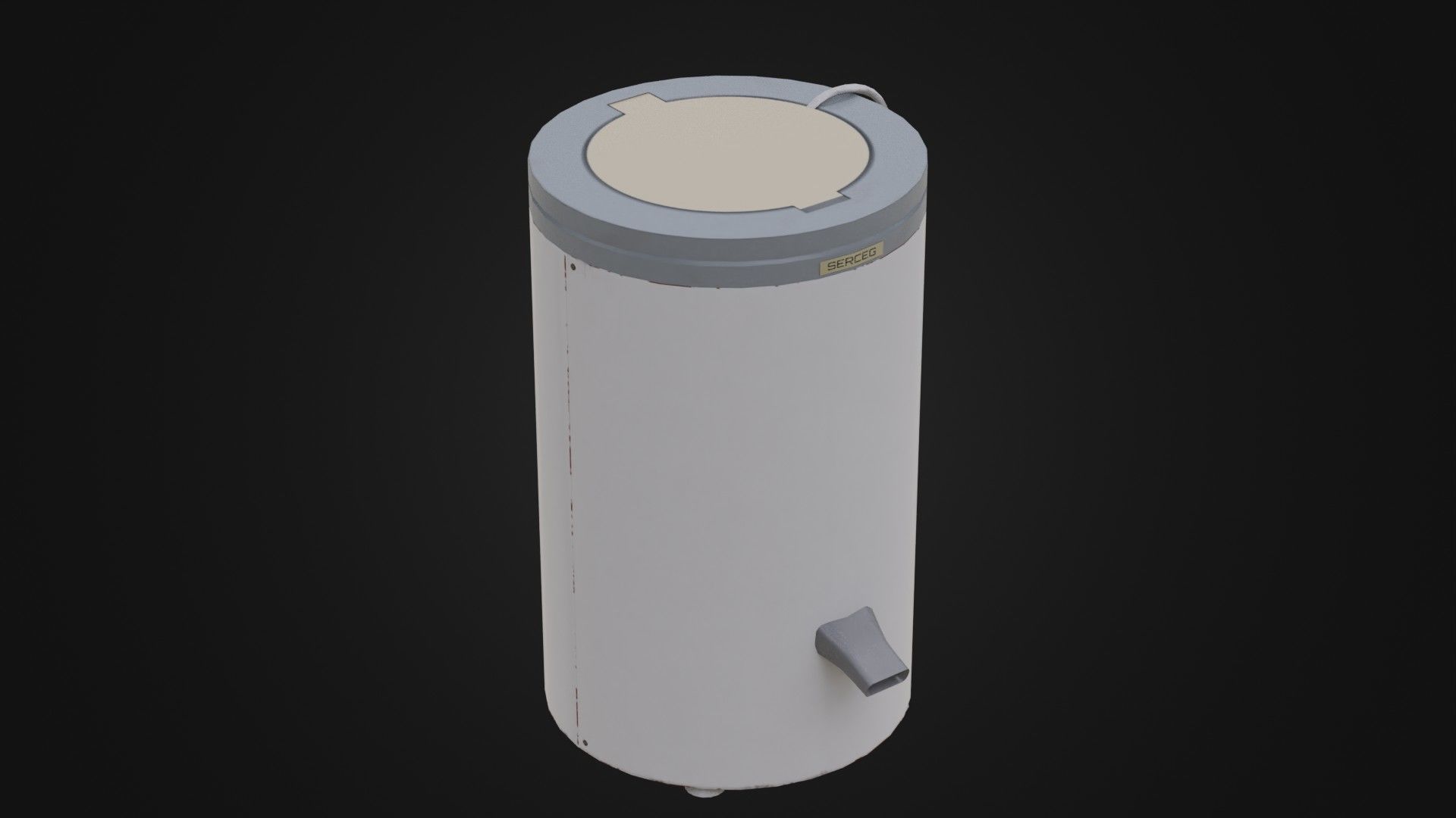 Old Soviet Spin Dryer Low-poly 3D model_9